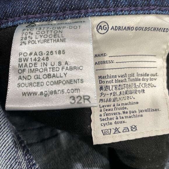 Adriano Goldschmied AG Stevie Ankle Jeans Size 32R Slim Straight Ankle Dotted - Picture 11 of 14